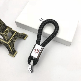 Fiat emblem Men's Business braided rope keychain Car Motorcycle logo Key Pendant