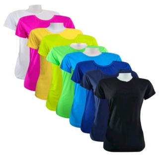 Camiseta/Blusa Dry Fit Baby Look Feminina 100 % Poliamida Para Academia