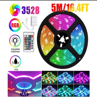 Fita LED RGB colorida 5050/3528 5M 16 cores 300LED + controle à prova d'água (4)