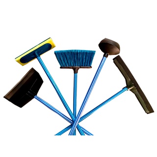 Kit Vassoura, Rodo, Pá de Lixo, Limpa (esfregão) Azulejo e desentupidor de banheiro