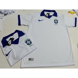 Camisa camiseta seleção Brasileira time branca gola polo.