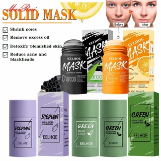 Green Mask Stick, máscara de argila purificadora de chá verde, hidratação profunda do rosto, removedora de poros limpos, melhora a pele para todos os tipos de pele, homens, mulheres