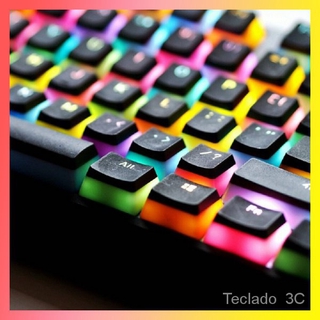 PBT Pudding Keycap Double Lens Backlit Set for Gaming Keyboard, Suitable for Conventional 61/87/104/108 keys Keyboard Double Skin Milk
