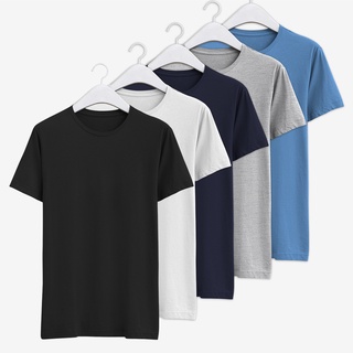 Kit 5 Camisetas Básicas Lisa 100% Algodão 30.1 Penteado (1)