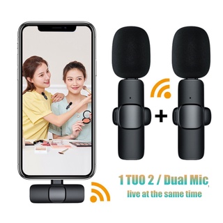 Mini Wireless Lavalier Microphone Noise Reduction Live Interview Recording Mic for iOS Android Type C Phone
