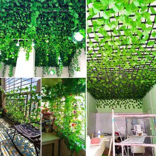 4 Estilos Artificial de silicone Folha Planta Verde Folhagem Plástica Jardim De Casa Tem 2.1m