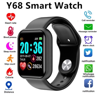 Y68 Smartwatch Rastreador Inteligente À Prova DÁgua 1.3 Polegada Esportes Relógio Para Android Ios