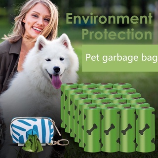 Bolsas De Lixo Biodegradável Com aroma Para Animais De Estimação Green15-20pçs/Rolo Cachorros