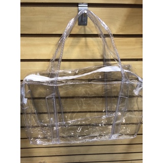 sacola praia bolsa plástica alça transparente com zíper (35✖️20)tamanho P