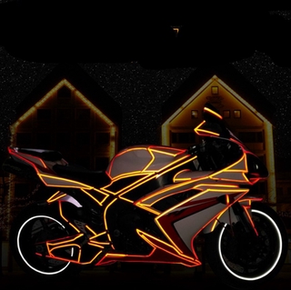 Bicicleta Adesivos Refletivos Ciclismo Fluorescente Fita Reflexiva Adesiva Segurança Decor (9)