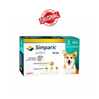 Antipulgas Simparic 40 mg para cães 10,1 a 20 kg /Zoetis