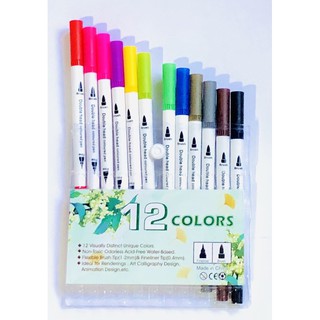 Kit 12 Brush Pen Coloridas