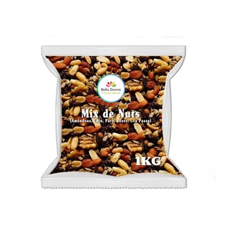 1 Kg Mix De Nuts - Amêndoas, Caju, Pará, Nozes, Uva Passa