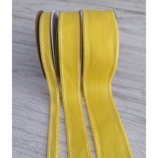 Fita Jeans Amarela Pesponto Branco - Sinimbu - Cor 01 - 1 metro