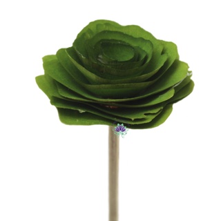 2 Varetas Flor de Madeira Verde Decorativa Para Aromatizador de Ambiente (Mini)