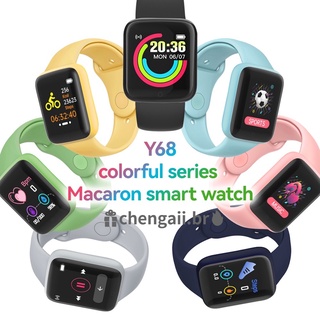 2021 Novo 8 colors Y68 Smart Watch à Prova D’água USB Esportivo / Smart Watch Pulseira