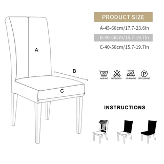 Capa De Cadeira Elástica Estampada Anti-Dirdade / Capa Universal / Elástico Para Cadeira / Assento De Jantar (5)