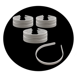 Kit 48 Tiara Arco Arquinho Plástico Forrar/Encapar/Costumizar Simples Branca Lisa - 10mm / 1cm