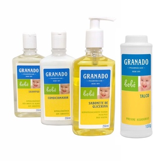 Kit Infantil Granado Bebê (sabonete líquido + Shampoo + condicionador + Talco )