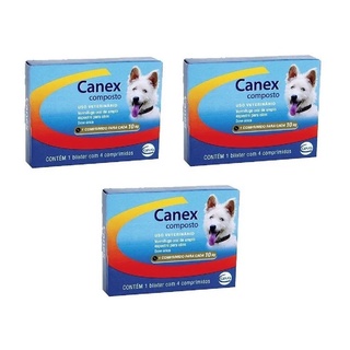 Vermifugo para Cães Cachorro Canex 4 Comprimidos anti vermes e parasitas