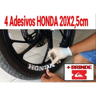 *Kit 4 Adesivos HONDA 20x2,5cm + BRINDE, CB CBR XRE Twister Titan Fan Cg
