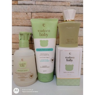 Kit eudora baby colônia+ hidratante + shampoo