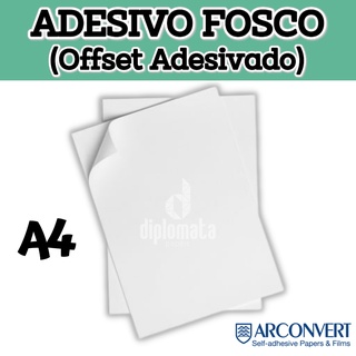 Papel Adesivo Fosco Arconvert 174g/180g A4 (Offset Branco Adesivado)