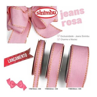 Fitas Jeans Rosa n°2, n°5 e n°9 - 10 metros de cada tamanho - Marca Sinimbu