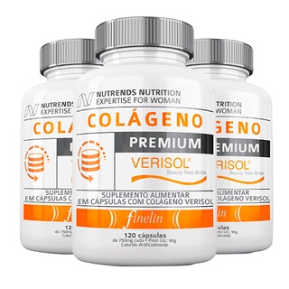 Kit 3x Colágeno Premium Verisol® - 120 Cápsulas cada - 15% de Desconto