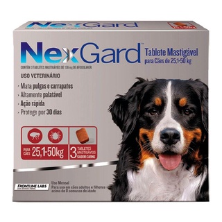 Nexgard Antipulgas E Carrapatos Caes 25,1 A 50kg C/3 Comprimidos