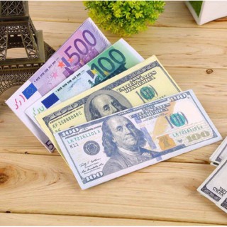 Carteira Bolsa de tipo Couro Sintético Com Estampa de Notas de Dinheiro Estrangeiro/Libra/Dólar/Euro/Real (1)