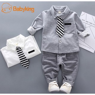Babyking Conjunto De Roupa Infantil Masculina Camisa Manga Longa Xadrez
