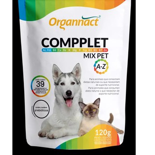 Compplet mix pet A-Z Suplemento Alimentar em pó para Cães e Gatos- Organnact (120g)