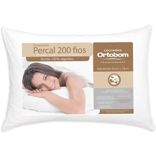 Travesseiro Ortobom 1 Peça 100% 200 Fios 50x70 Silicone