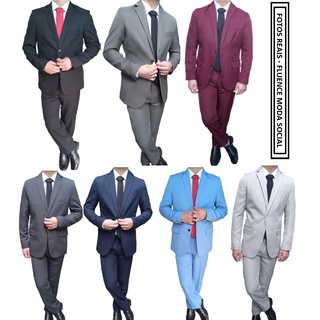 Terno social masculino Slim Microfibra Corte Italiano - Diversas cores