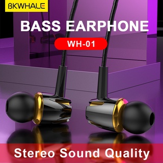 Bkwhale Wh-01 Fone De Ouvido Intra-Auricular Esportivo Com Fio E Ajuste De Volume / Microfone