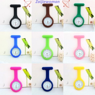 Zaijie Mulheres Médico Lapela Relógios Com Segunda Mão Presente De Silicone Multi Cores Fob Relógio Enfermeira / Multicolor