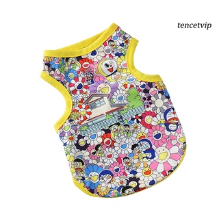 [Vip]Pet Vest Cartoon Printing Two-legged Polyester Dog Round Neck Pullover Costume for Summer (5)