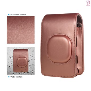 PR*Compact Size Instant Câmera Case Bag PU Leather with Shoulder Strap Compatible with Fujifilm Fuji Instax mini LiPlay