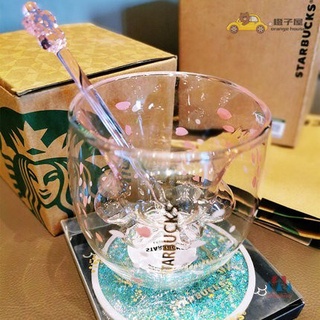 Starbucks Copo De Vidro Sakura Rosa Formato Em Forma De Gato 6oz / 170ml Copo De Leite Isolado Presente Do Amante (6)