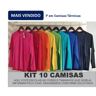 Kit 10 Camisas Termicas Proteção UV 50+ Promoção - Atacado