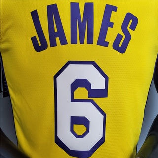 Camisa Nba Basquete James # 6 Lakers Amarela Nba Jersey (4)