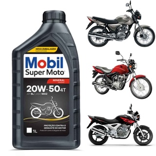 Oleo Mobil Moto 20W50 4T 1 Litro Preto Mineral