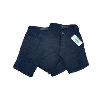 Bermuda / Short Jeans Masculino Infantil Juvenil Linha Premium Cor Preto