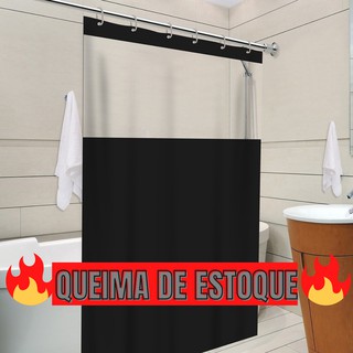 cortina para box de banheiro com visor antimofo com ganchos/cortina de box do banheiro com visor 1,38X1,98 m
