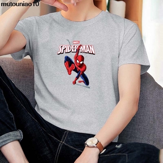Camiseta Unissex Manga Curta Estampa Marvel Homem-Aranha 3 Cores Preta E Branca Cinza MWZZX035