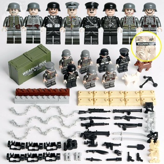 Conjuntos De Mini Figuras De Base Militar WW2 Armas Do Exército Soldados Brinquedos Encaixa Lego