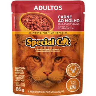 Ração Úmida Special Cat Sachê Carne para Gatos Adultos