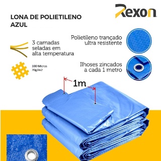 Lona 4x4 Plástica Impermeável 100micras - Lona Azul, Rexon, Piscina, Camping, Barraca, Feira (5)