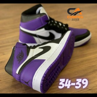 bota de Cano Alto Nike Air Jordan 1 Chicago Retrô Feminino - Purple - Treino Academia (1)